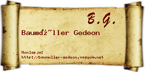 Baumüller Gedeon névjegykártya